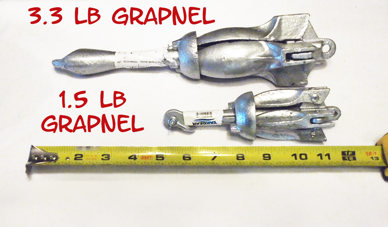 Grapnel Anchor Size Chart