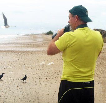 Russ James Photographing Wildlife on the Texas Gulf Coast